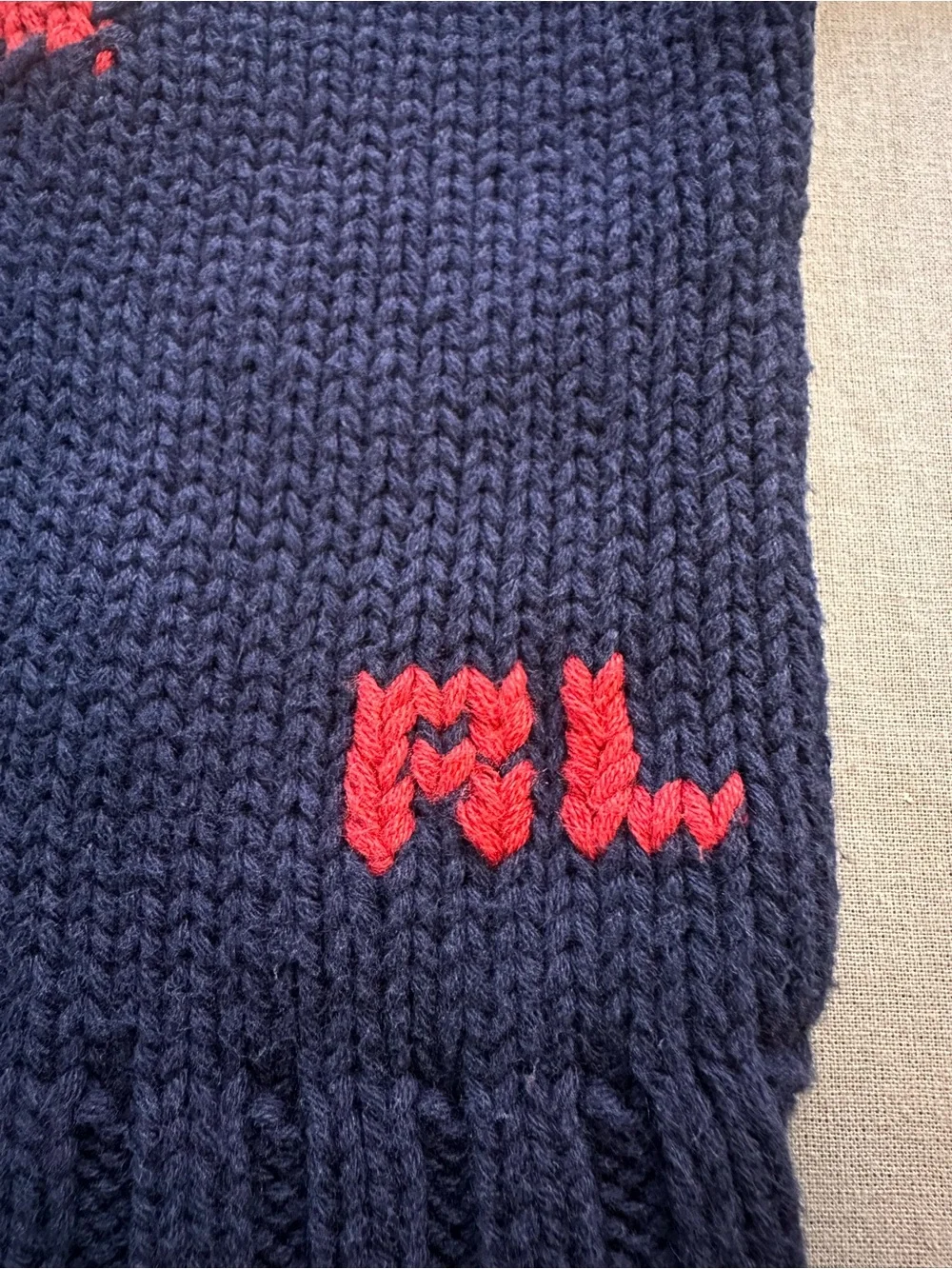 Ralph Lauren USA Flag Navy Knit Sweater 100% Cotton - Picture 3 of 10